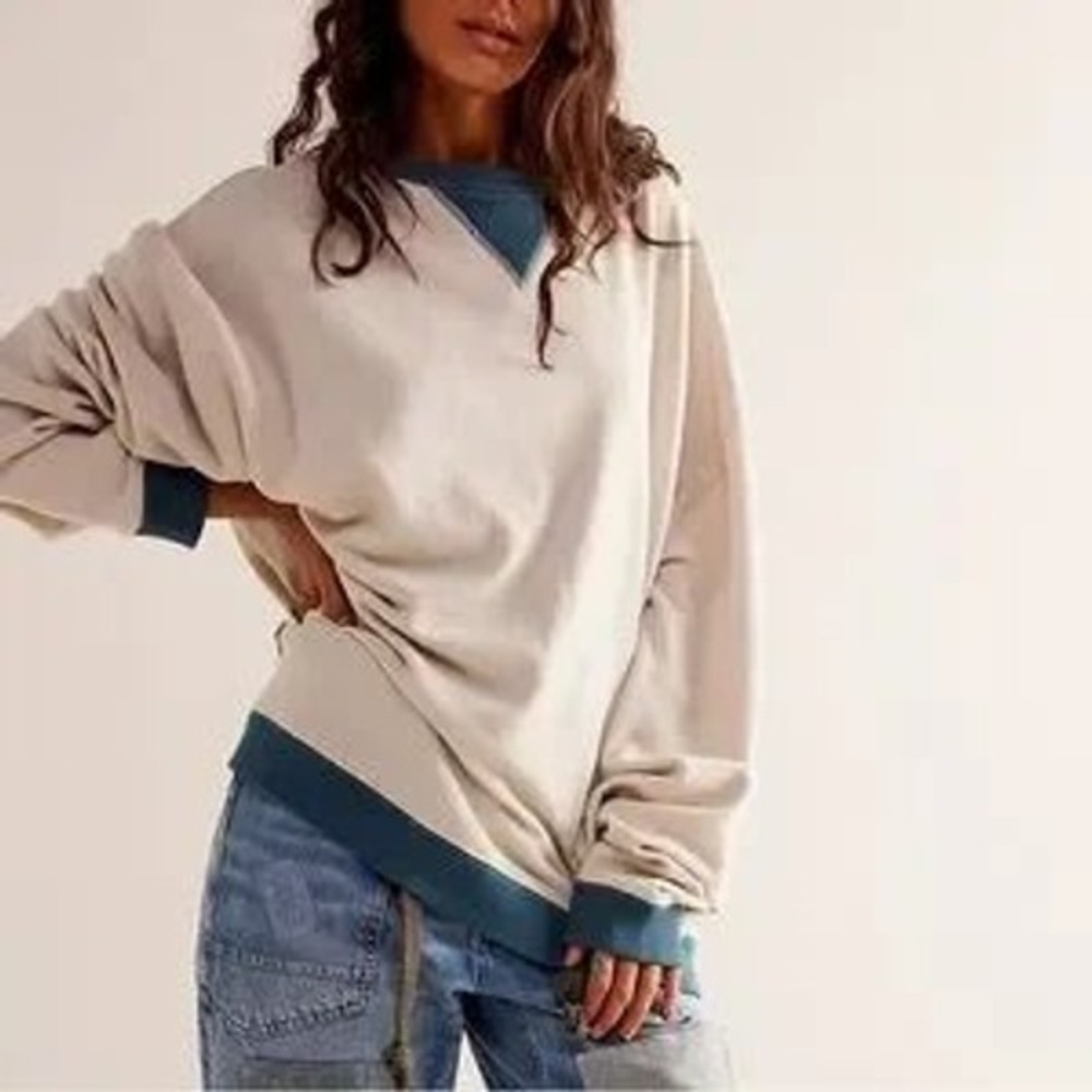 We The Free Free People Classic Crew Colorblock Sweatshirt | NWOT‎ | Size XL